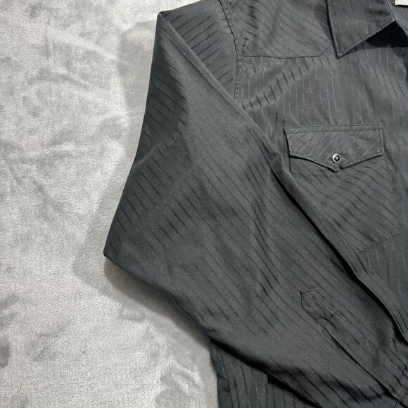Wrangler Western Shirt Men's Size XL Black Pearl Snap Button Up Cowboy - Picture 4 of 8